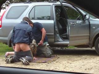 Amateur MILF outdoor dogging