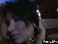 horny brunette playing with geezer in cfnm fun 