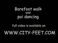 barefoot walk and poi dancing 